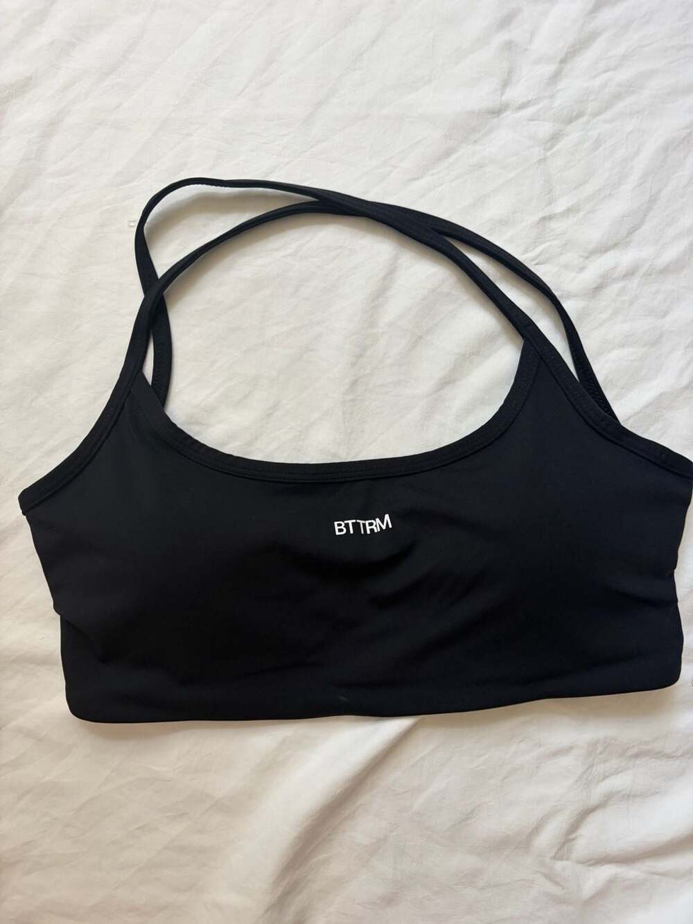 BTTRM Black Strappy Sports Bra Bralette Crop Top Size M